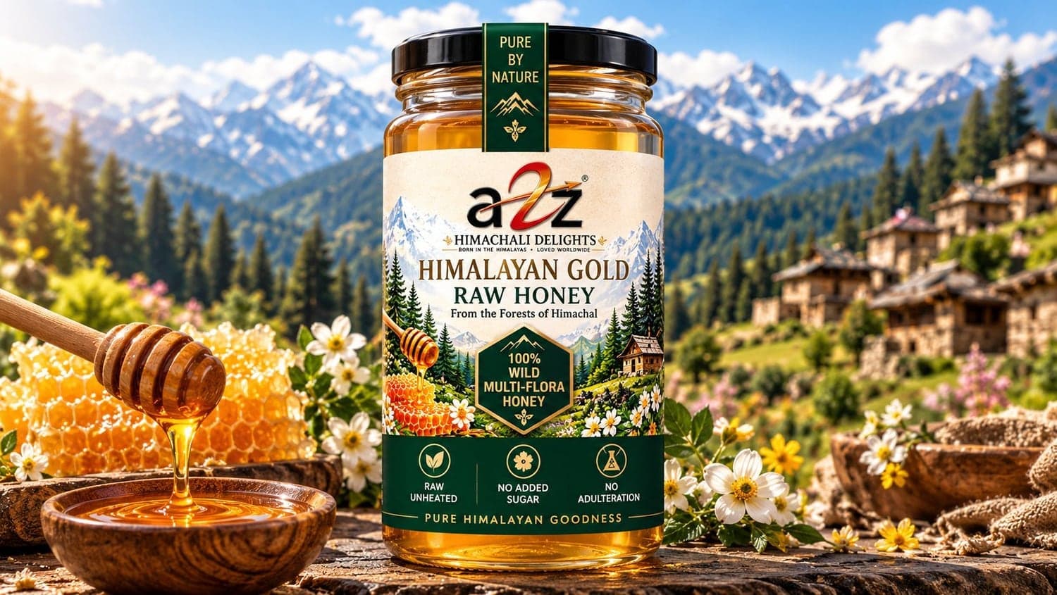 A2Z Himalayan Gold Raw Honey jars